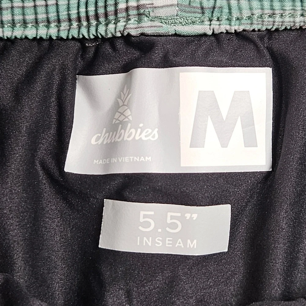 Chubbies Swim Trunks Mens Medium Green Space Dye 5.5 Inseam Compression Liner
